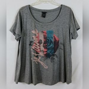 Torrid Swing T-Shirt With Roses and Skull